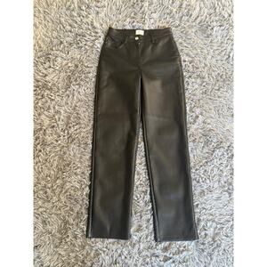 Wilfred Pants Womens Size 0 High Rise Vegan Leather Straight Leg Faux PU Aritzia